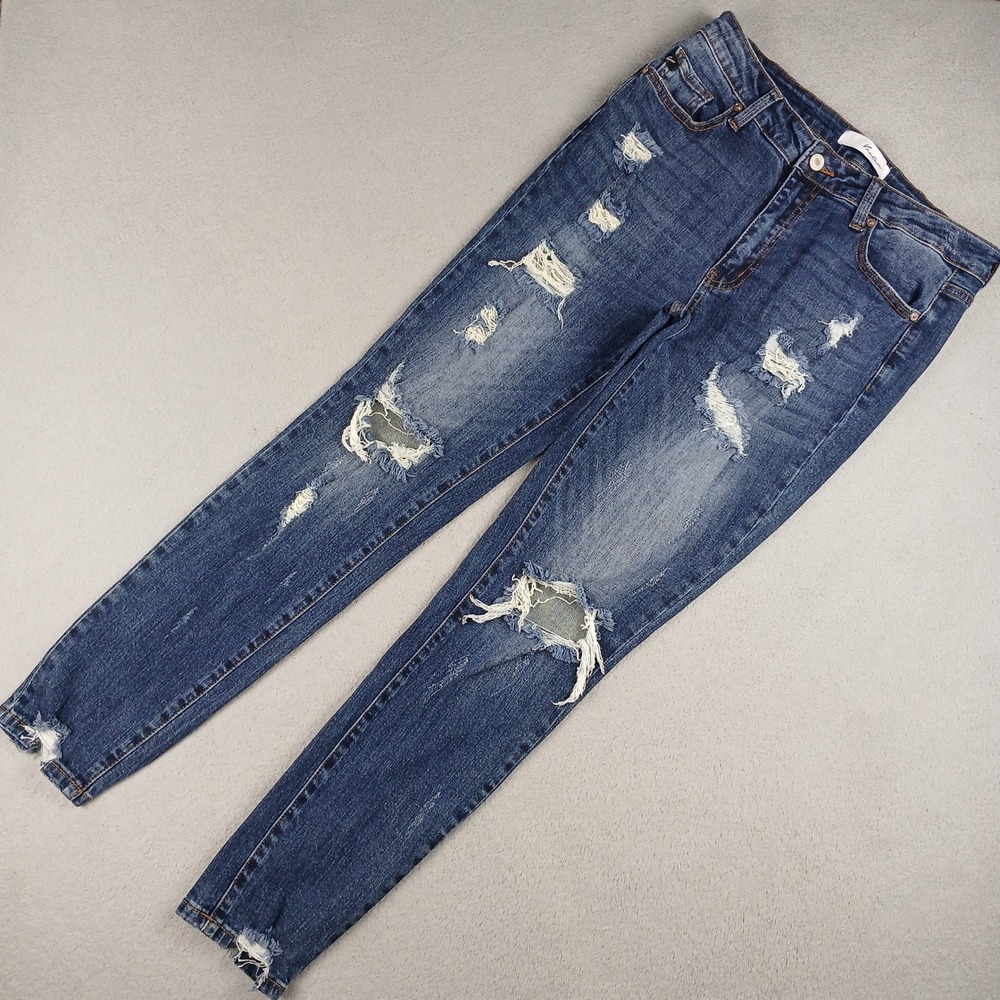 KanCan Distressed Jeans Womens 11/29 KC5055D Skinny High Rise Blue Denim